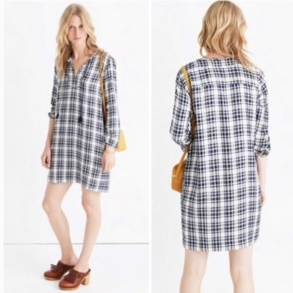 Madewell Plaid Artiste Tunic Shift Dress Size Small NWOT - Picture 2 of 11